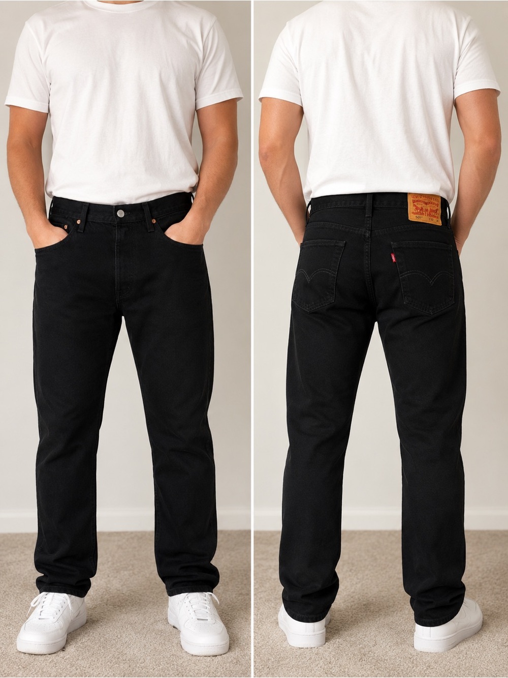 Levi’s 501 Black Jeans – Men’s W36 L30 – Button Fly – Classic Straigh